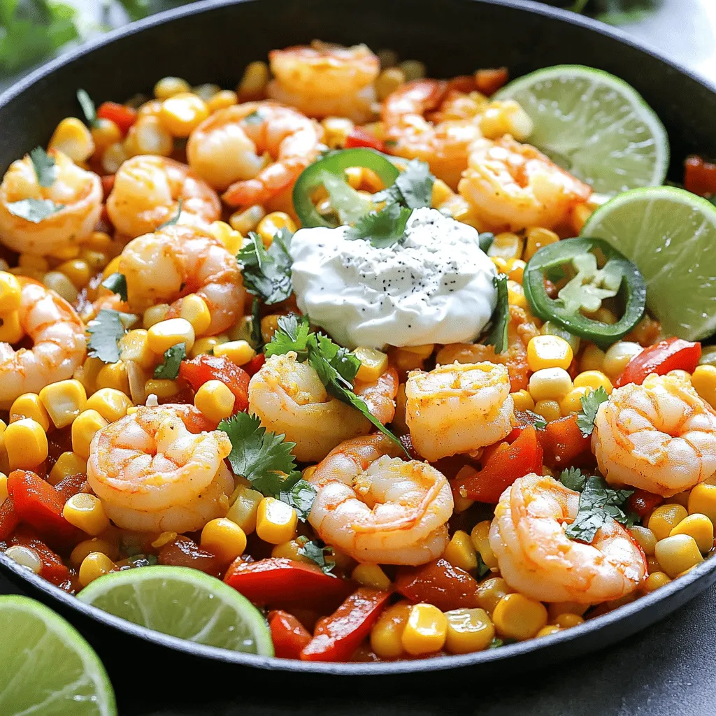 Zesty Mexican Street Corn Shrimp Skillet Delight
