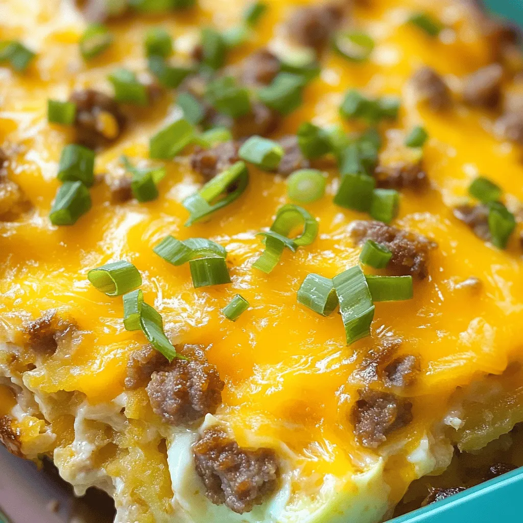 Sausage, Egg, and Cream Cheese Hashbrown Casserole Delight