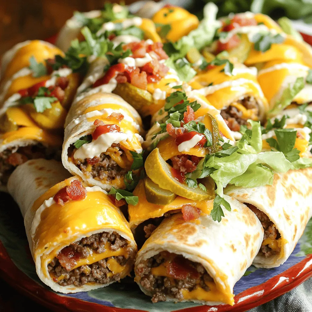 Savory Ultimate Bacon Cheeseburger Tortilla Roll-ups