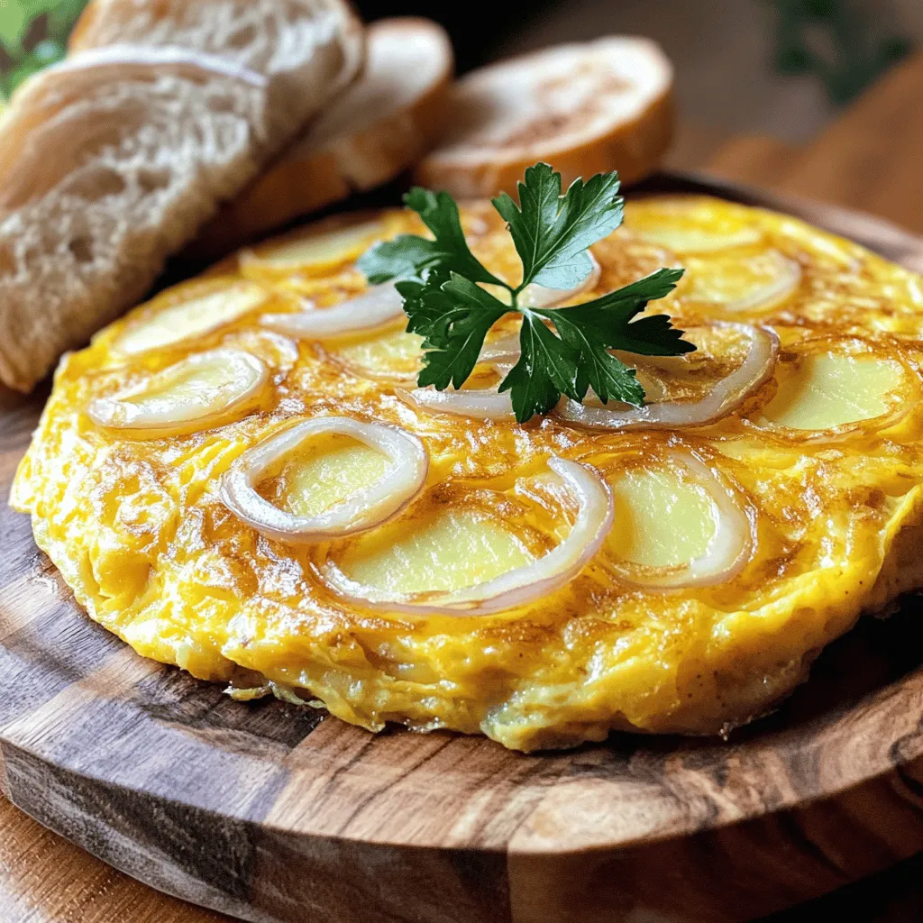 To make an authentic Tortilla Espanola, you need a few key ingredients. The main stars are Yukon Gold potatoes and eggs. These potatoes have a creamy texture that works great in the dish. You will also need olive oil, salt, and pepper for seasoning. Adding onion is optional, but it brings extra flavor.