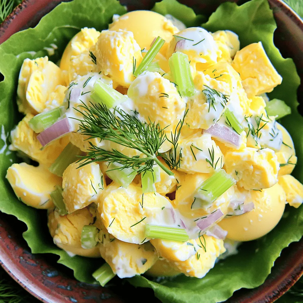 A great egg salad recipe needs a few key ingredients. First, you need hard-boiled eggs. Use six large eggs for the best flavor. Next, mayonnaise is often a must. It adds creaminess and richness to your dish. If you want a lighter version, you can use Greek yogurt instead.