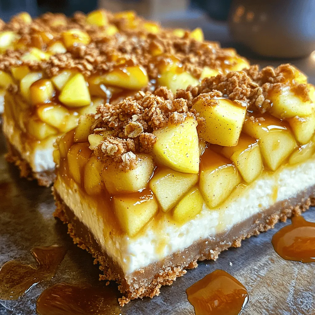 Caramel Apple Crisp Cheesecake Bars Delightful Treat