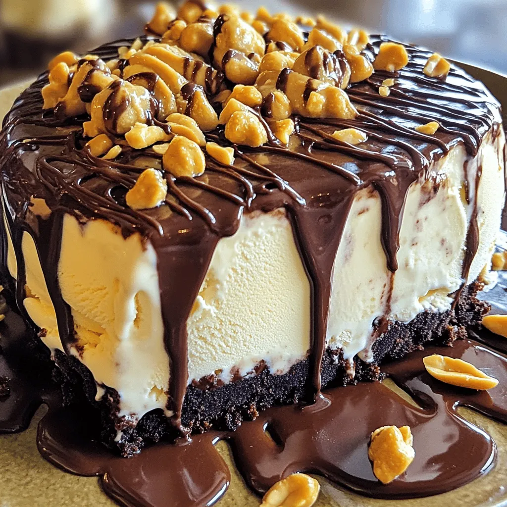 For this Peanut Butter Fudge Ganache Ice Cream Cake, you will need: