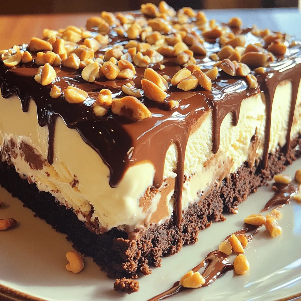 Peanut Butter Fudge Ganache Ice Cream Cake Delight
