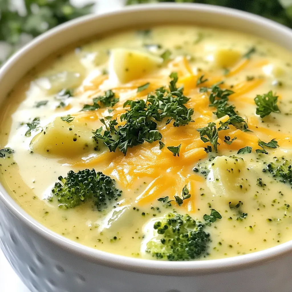 Velvety Broccoli Cheddar Soup Creamy and Comforting Dish