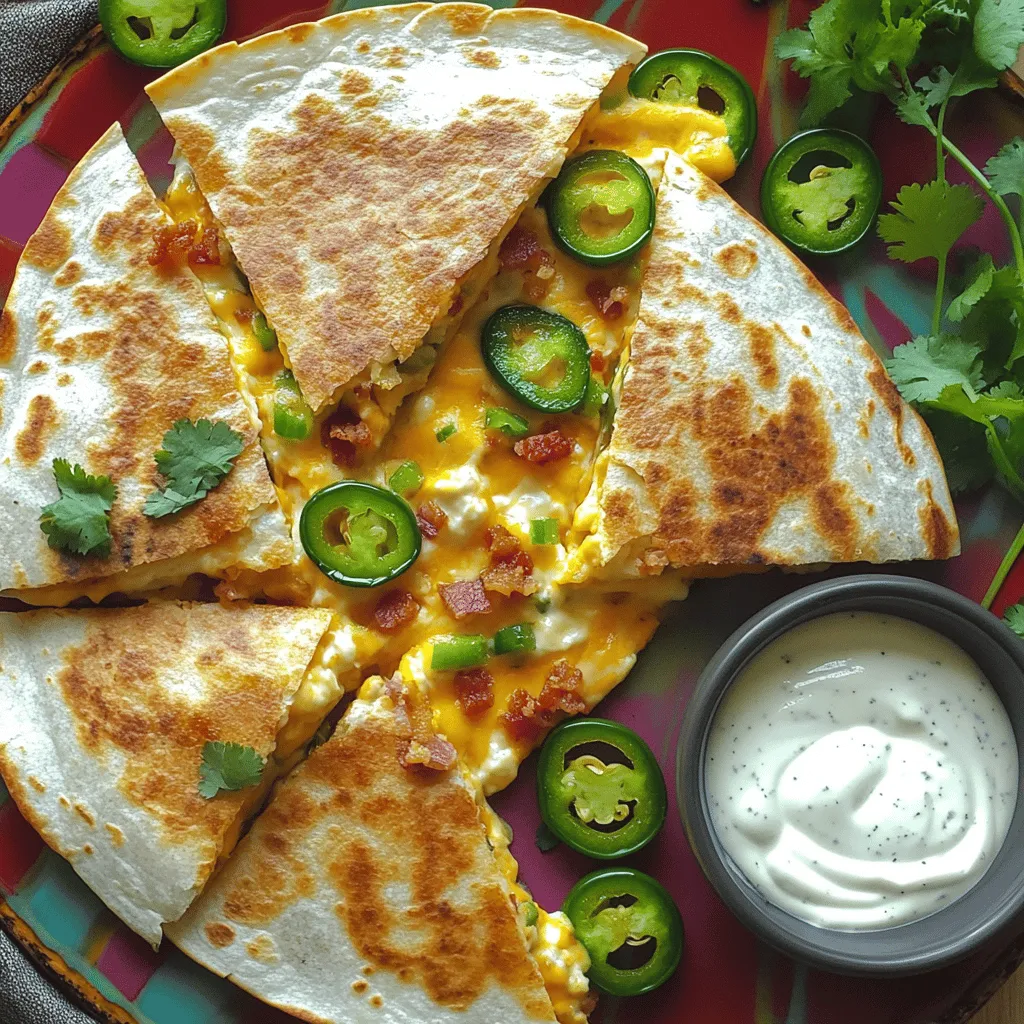 To make jalapeno popper quesadillas, you need a few simple steps. First, gather your ingredients. For this recipe, you will need four large flour tortillas, eight ounces of softened cream cheese, one cup of shredded cheddar cheese, one cup of shredded pepper jack cheese, four finely chopped jalapeños, and half a cup of cooked bacon if you like. You also need garlic powder, onion powder, smoked paprika, salt, pepper, and olive oil for cooking.