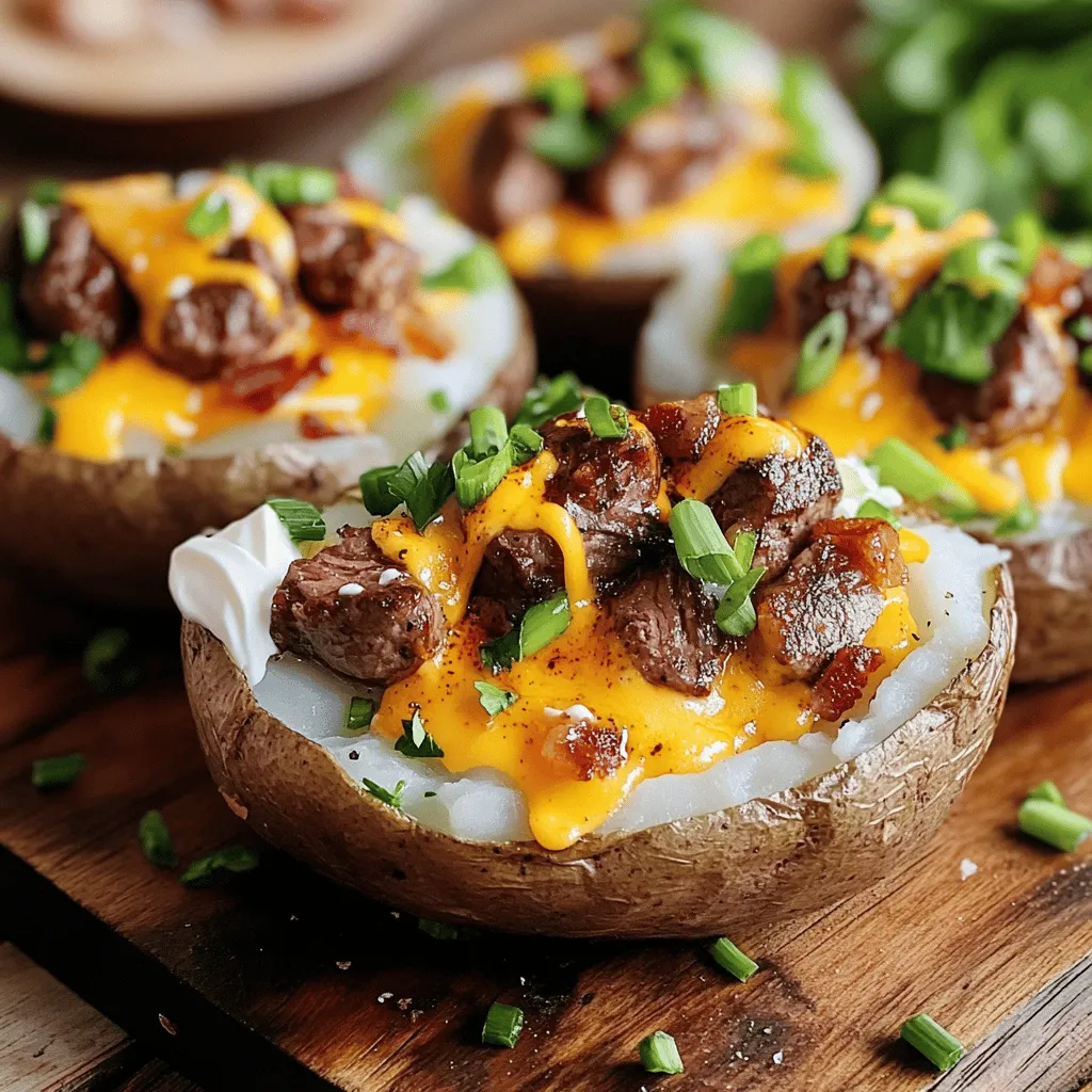 Loaded Baked Potato with Juicy Steak Bites Delight