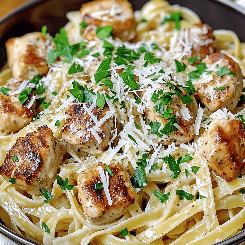 Garlic Butter Chicken Bites with Parmesan Pasta Delight
