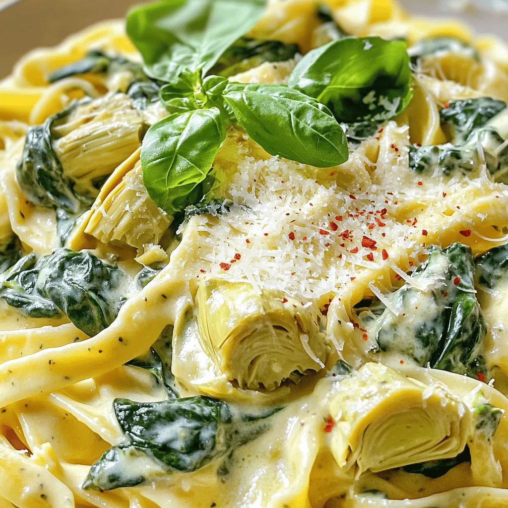 Creamy Spinach and Artichoke Pasta Delicious Dinner Dish