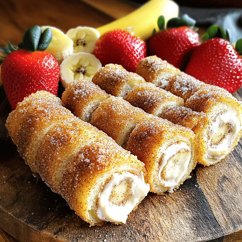 - 4 large flour tortillas - 8 oz cream cheese, softened - 1/2 cup powdered sugar - 1 teaspoon vanilla extract - 1 tablespoon cinnamon - 1/4 cup granulated sugar - 2 tablespoons unsalted butter, melted - Optional: Fresh fruits (like strawberries or bananas) for filling