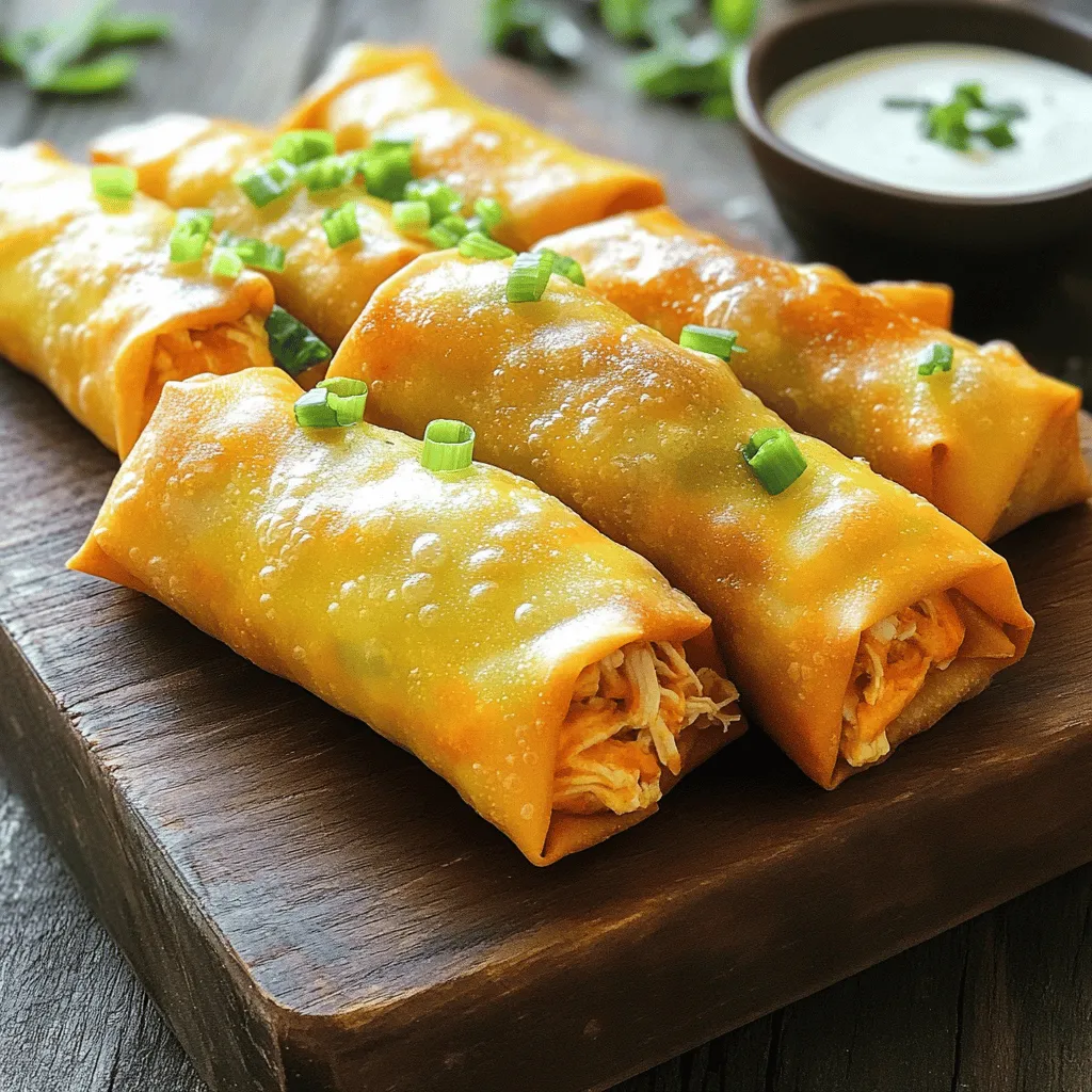 Buffalo chicken egg rolls are a tasty twist on classic egg rolls. They mix spicy buffalo chicken with creamy cheese and crunchy veggies. This blend makes for a fun and unique snack. People love them because they pack a lot of flavor in every bite. Plus, they are easy to share at parties or game days.