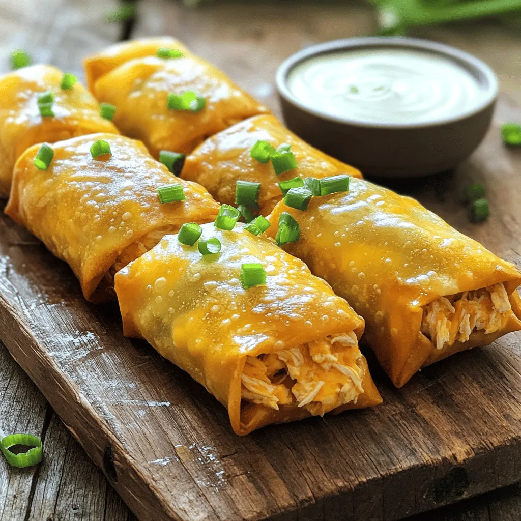 Buffalo Chicken Egg Rolls Savory Snack Delight