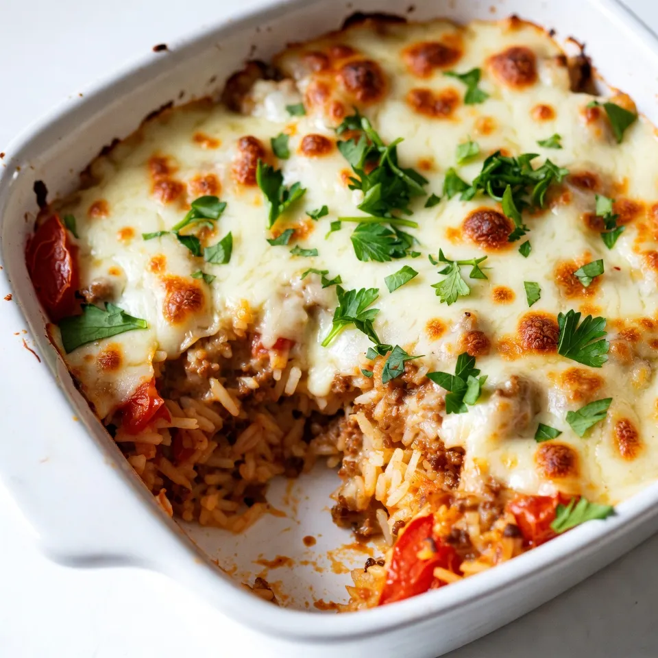 Cheesy Hamburger Rice Casserole Comfort Food Meal