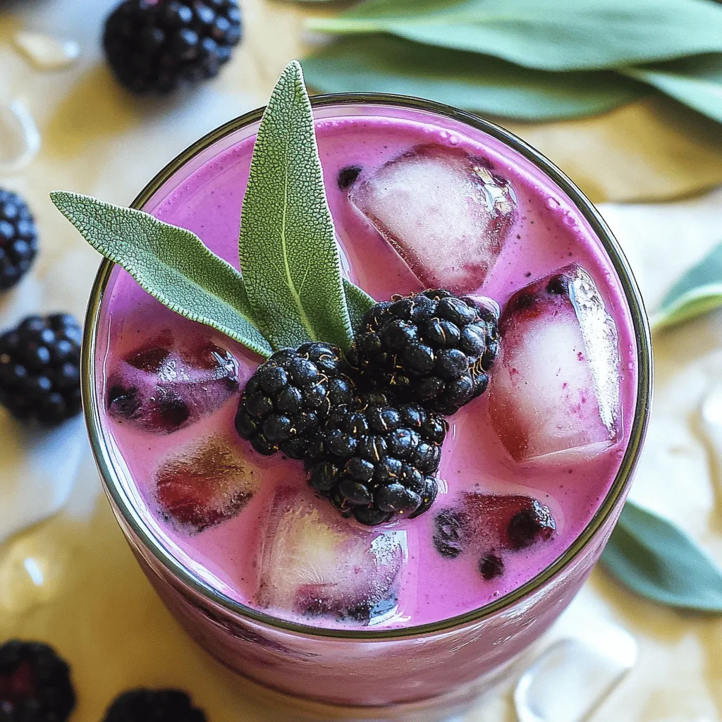 The blackberry sage iced tea latte recipe shines with its fresh and simple ingredients. You need black tea, fresh blackberries, and sage leaves. Each of these ingredients brings a unique flavor that makes this drink special.