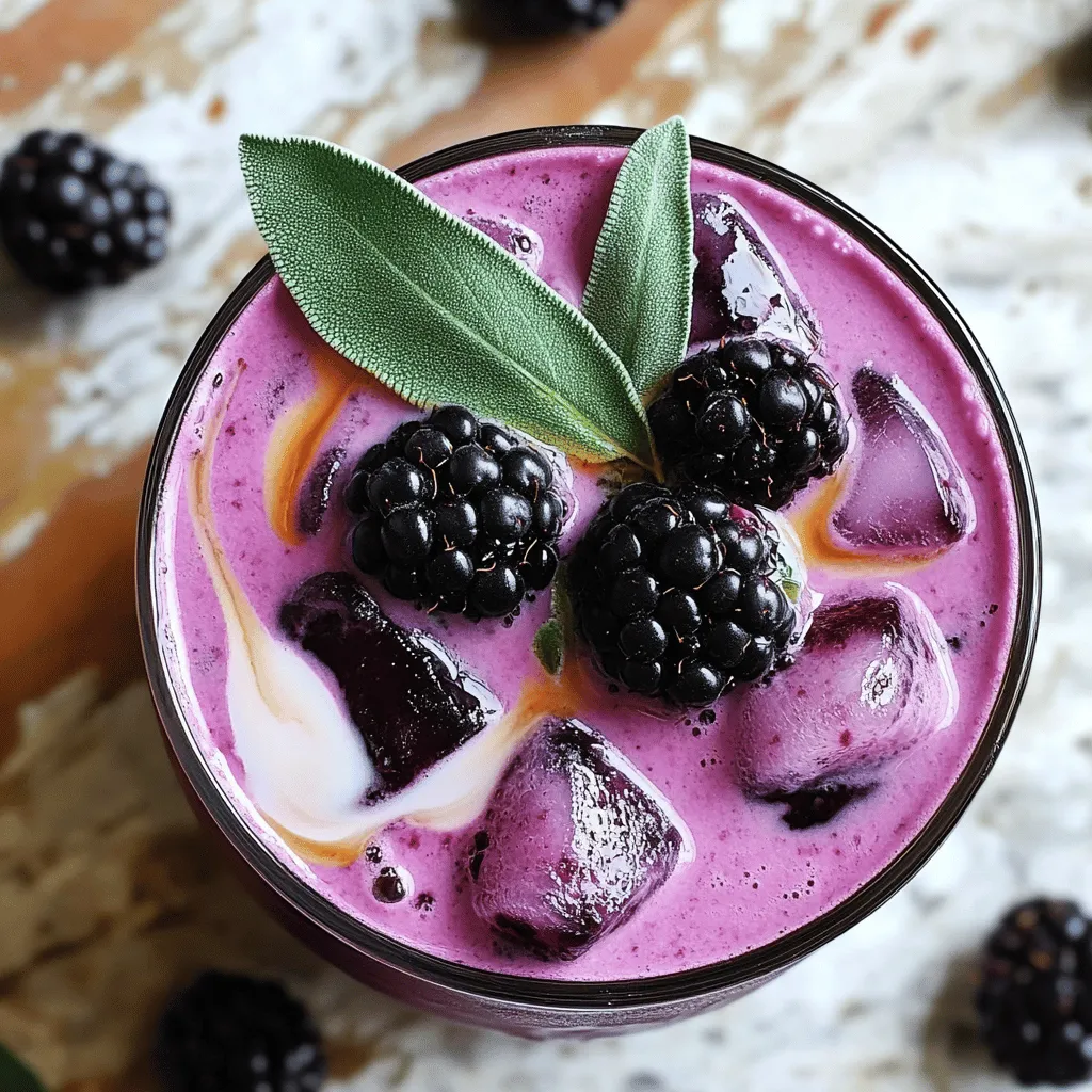Blackberry Sage Iced Tea Latte Refreshing and Flavorful