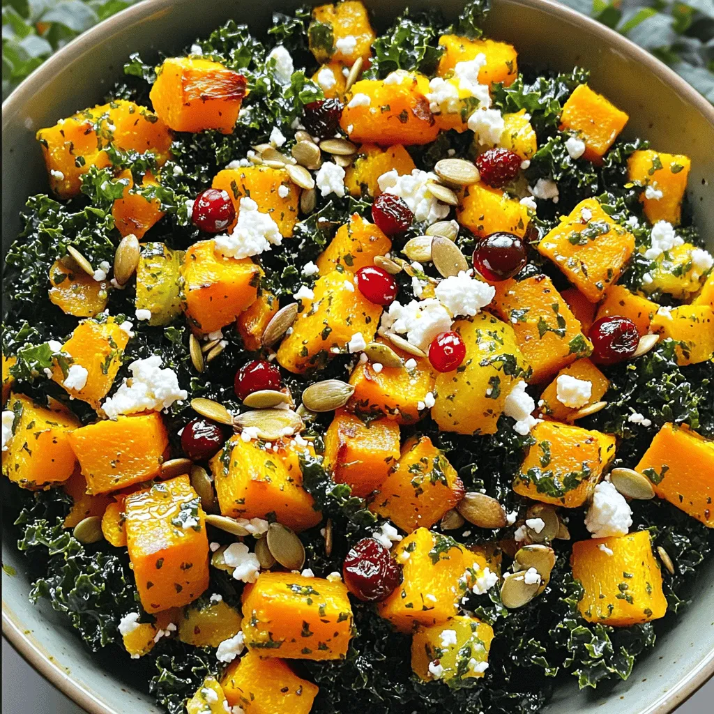 Butternut Squash Kale Feta Salad Fresh and Tasty Dish