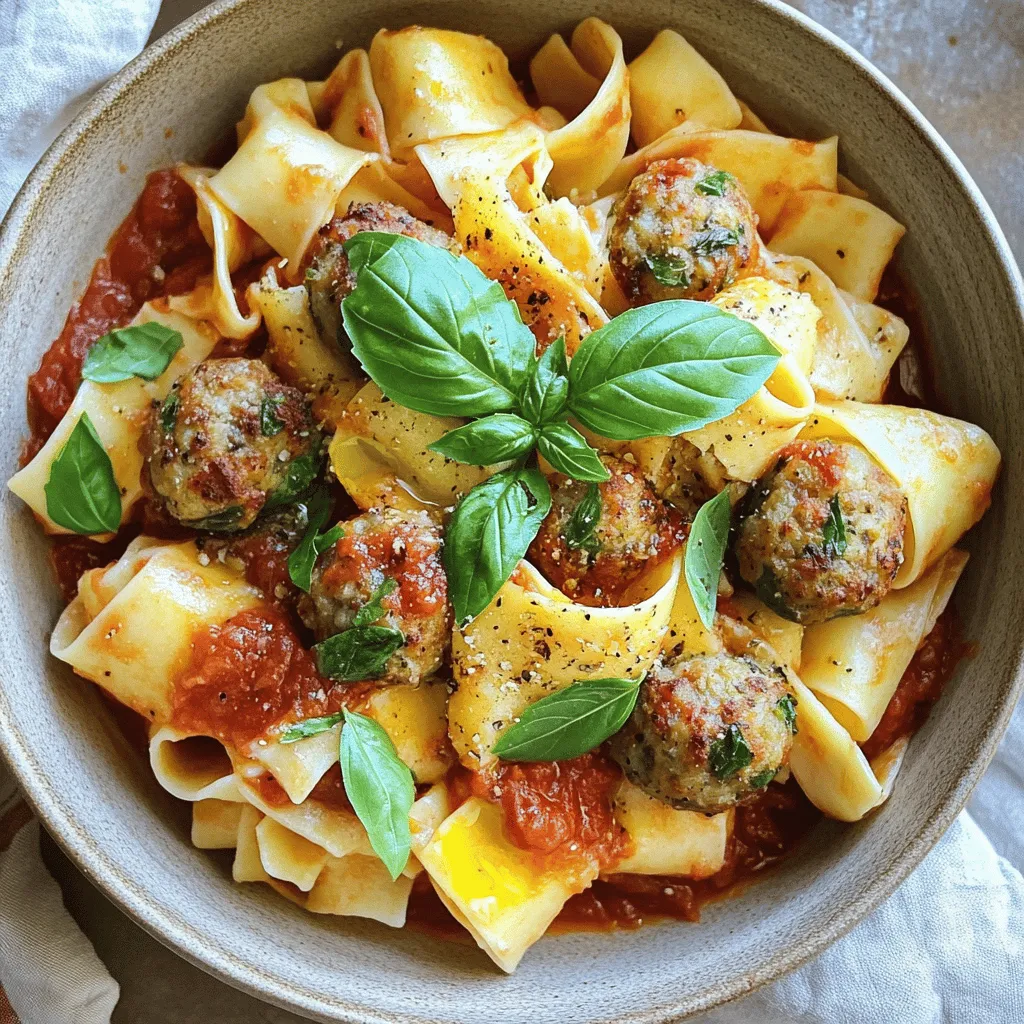 Savory Pappardelle &#038; Stuffed Meatballs Dinner Delight