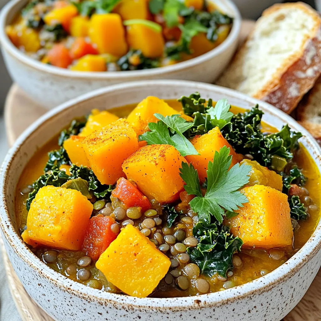 Slow Cooker Butternut Squash and Lentil Stew Delight