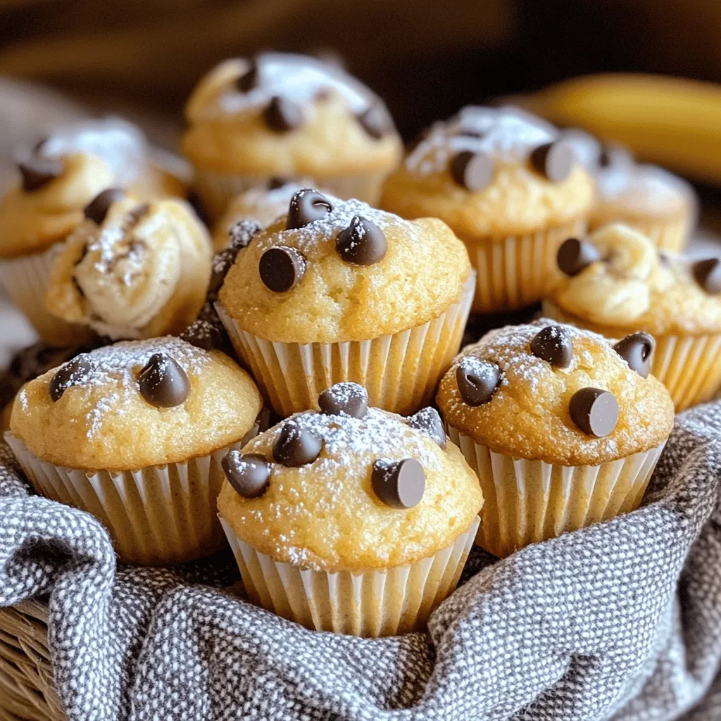 To make easy mini banana muffins, you need a few key ingredients. First, grab three ripe bananas. They should be soft and sweet. Next, you will need granulated sugar and brown sugar to sweeten your muffins. A good mix is half a cup of granulated sugar and a quarter cup of brown sugar. Then, add one-third cup of melted unsalted butter for richness. You also need one large egg and a teaspoon of vanilla extract to enhance the flavor. For leavening, use one teaspoon of baking soda and half a teaspoon of baking powder. Don