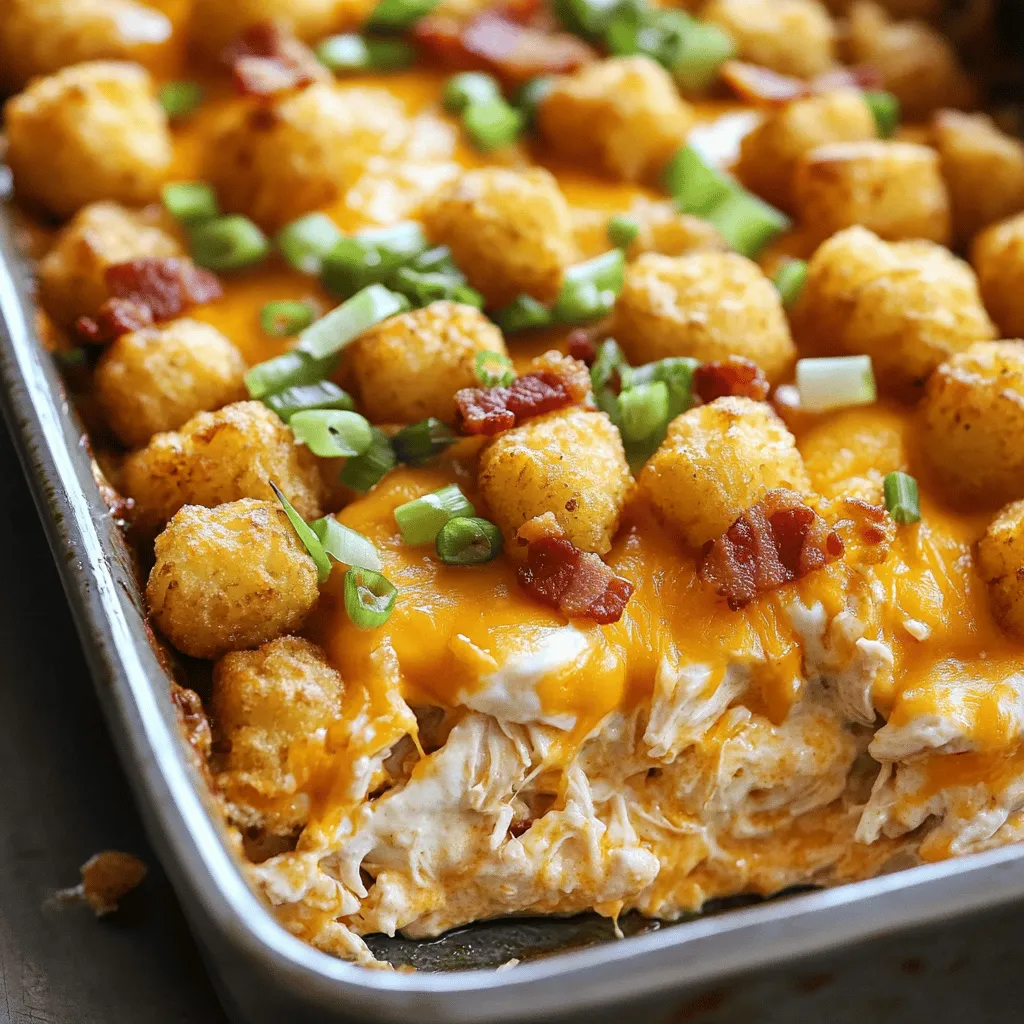 The Cracked Out Chicken Tater Tot Casserole Recipe is a fun and hearty dish. It combines chicken, bacon, and tater tots in a creamy mix. This recipe is a crowd-pleaser and perfect for family-friendly meals. It is simple to make and packed with flavor.
