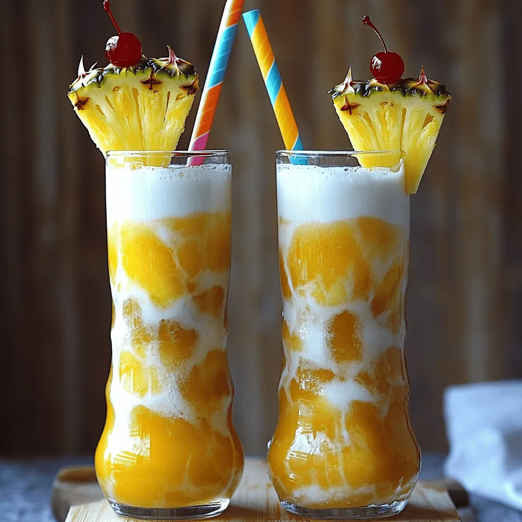 Pineapple Upside Down Cake Drink Refreshing Delight