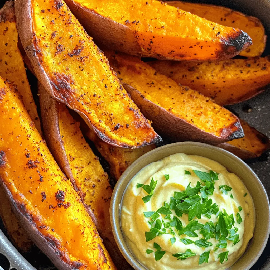 Irresistible Air Fryer Sweet Potato Wedges with Garlic Aioli