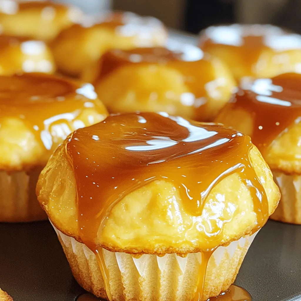 Caramel flan muffins blend two beloved treats: flan and muffins. This dish is a fun twist on classic desserts. You get a creamy flan layer with a sweet caramel top, all in muffin form. People love their unique taste and texture. The soft, moist muffin pairs perfectly with the rich caramel sauce.