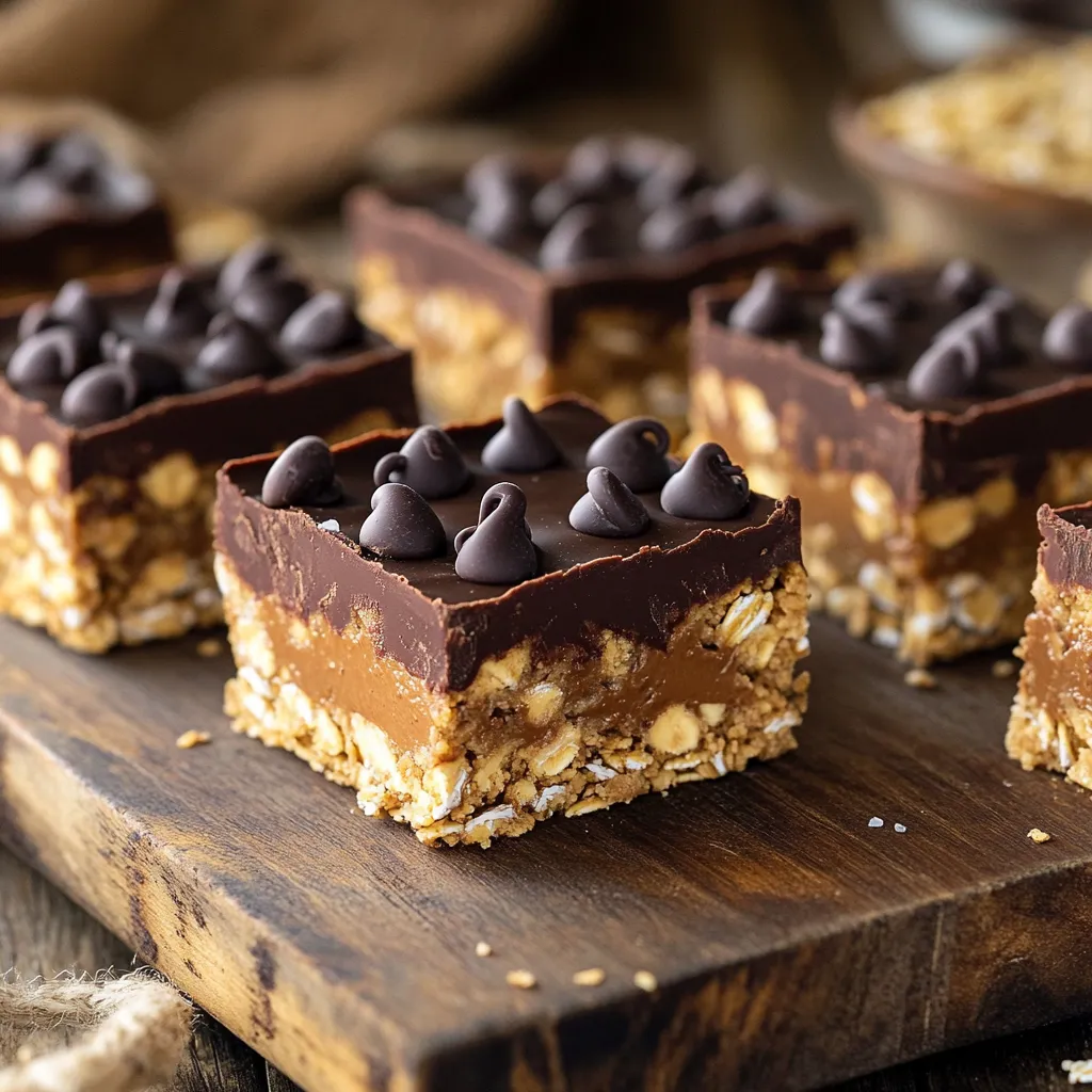 No-Bake Peanut Butter Chocolate Oat Bars Delight