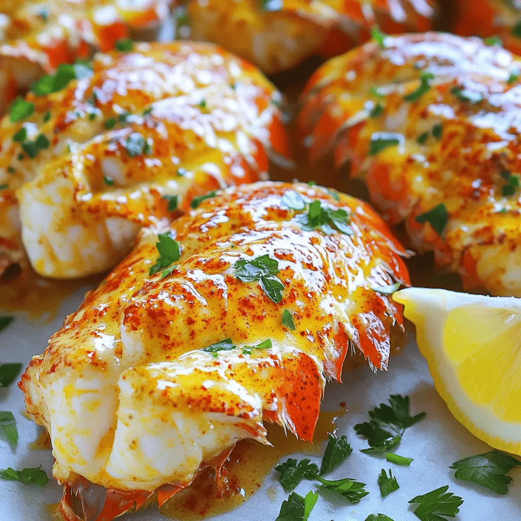 - 2 lobster tails - 4 tablespoons unsalted butter - 4 cloves garlic, minced - 1 teaspoon smoked paprika
