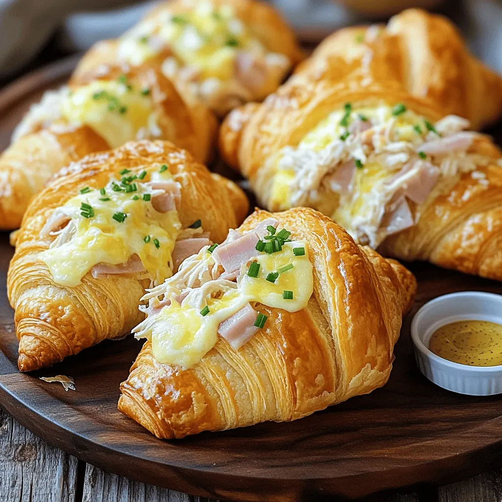 Baked Chicken Ham and Cheese Croissants Delight