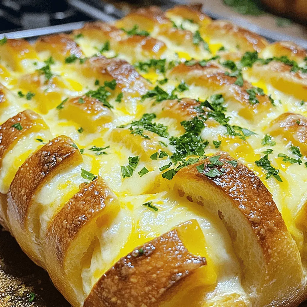 To make Hasselback cheesy bread, you need simple and tasty ingredients. First, get a large loaf of crusty bread, like ciabatta or sourdough. This will be the base for your dish. Next, you