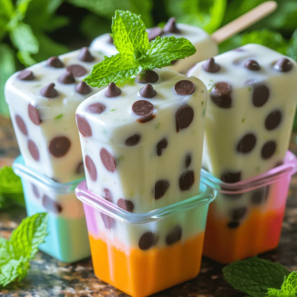 Chocolate Chip Mint Greek Yogurt Pops Fresh Treat