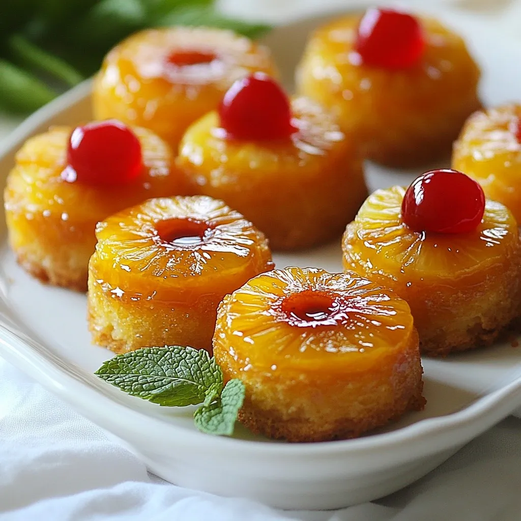 Bite Sized Pineapple Upside Down Cakes Delightful Treat