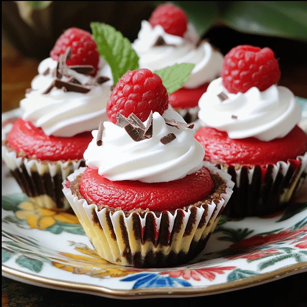 Mini red velvet cheesecakes are small, decadent treats that blend rich flavors. They have a soft, creamy filling with a hint of chocolate and a touch of vanilla. The bright red color makes them festive and fun. You can serve them at parties or enjoy them as a sweet snack.