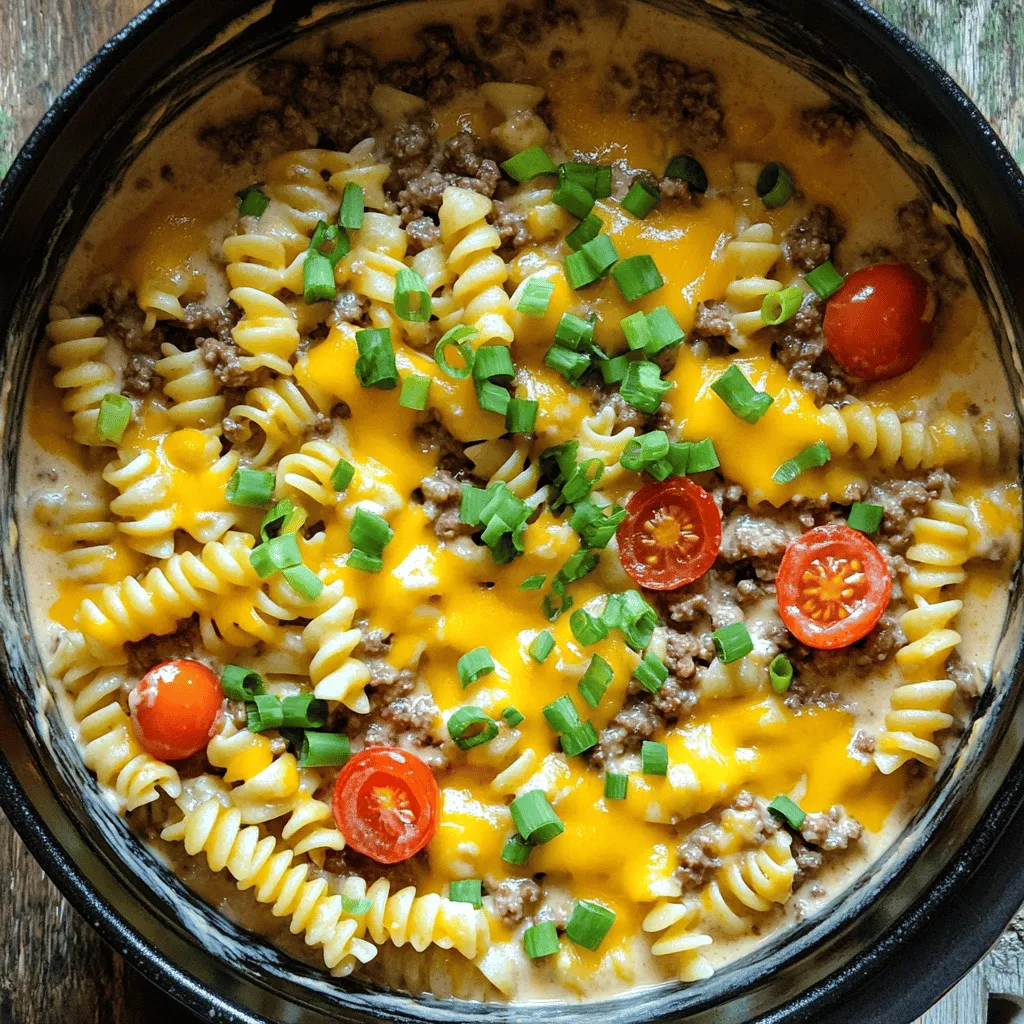 One-Pot Beef and Cheddar Ranch Pasta Delight