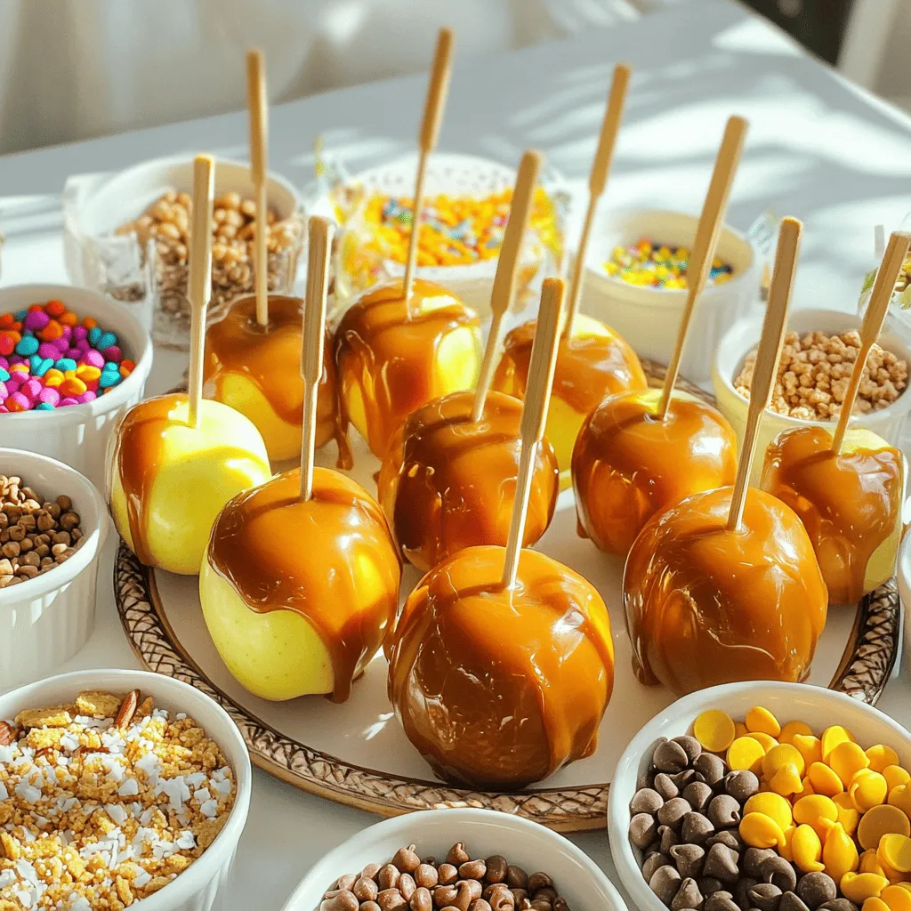 Caramel Apple Toppings Bar Delightful and Fun Setup