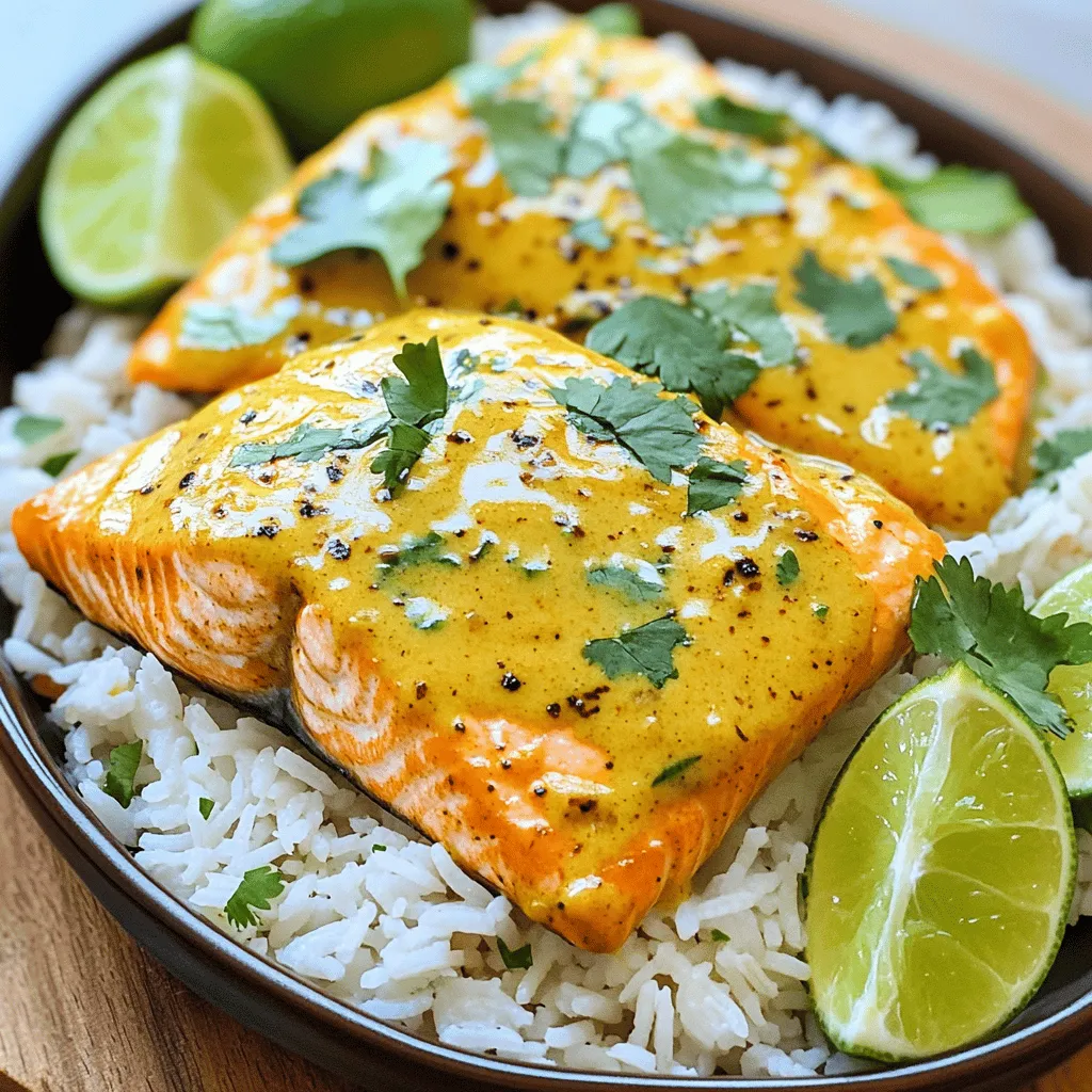 Coconut Curry Salmon with Garlic Butter Delightful Meal