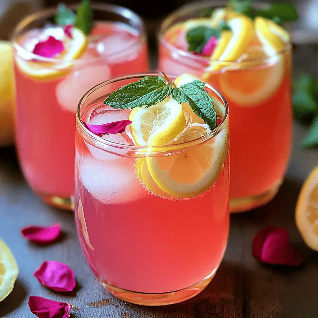 Rose Tea Honey Lemonade Refreshing Summer Beverage