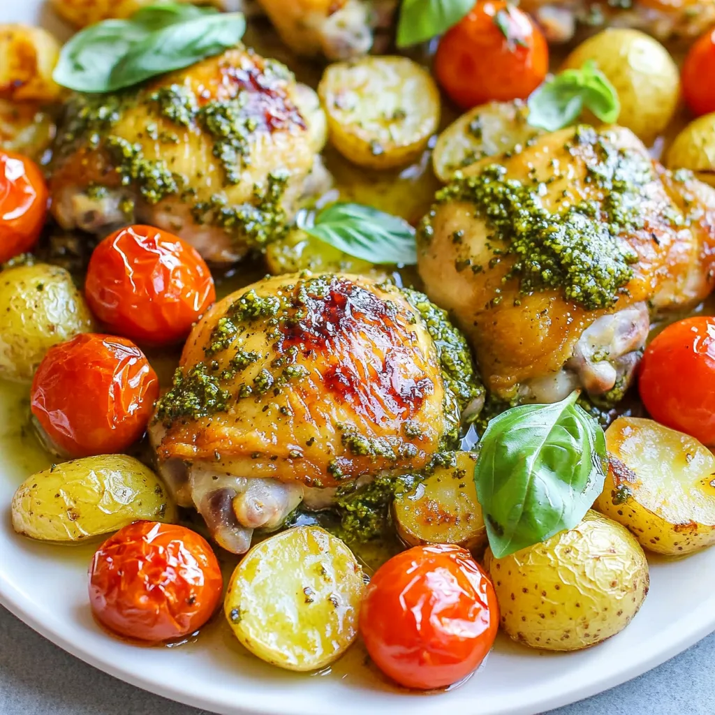 Sheet Pan Pesto Chicken Thighs Flavorful Dinner Delight