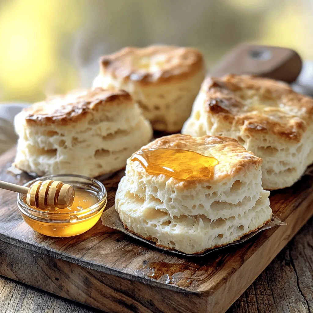 - 2 cups all-purpose flour - 1 tablespoon baking powder - 1 teaspoon baking soda - 1 teaspoon salt - 1/2 cup unsalted butter, cold and cubed - 3/4 cup buttermilk, cold - 1 tablespoon honey (optional for sweetness)