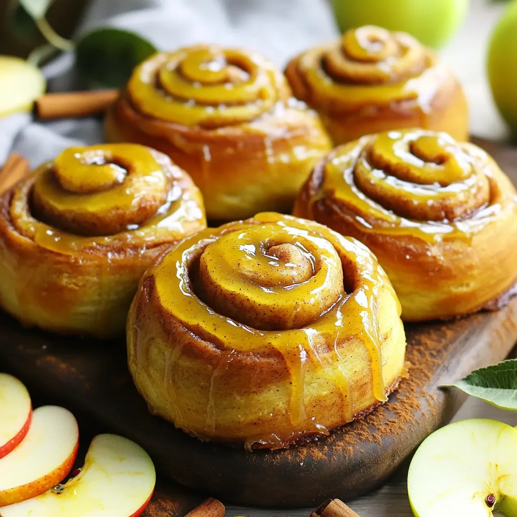 Apple Butter Cinnamon Rolls with Maple Glaze Delight
