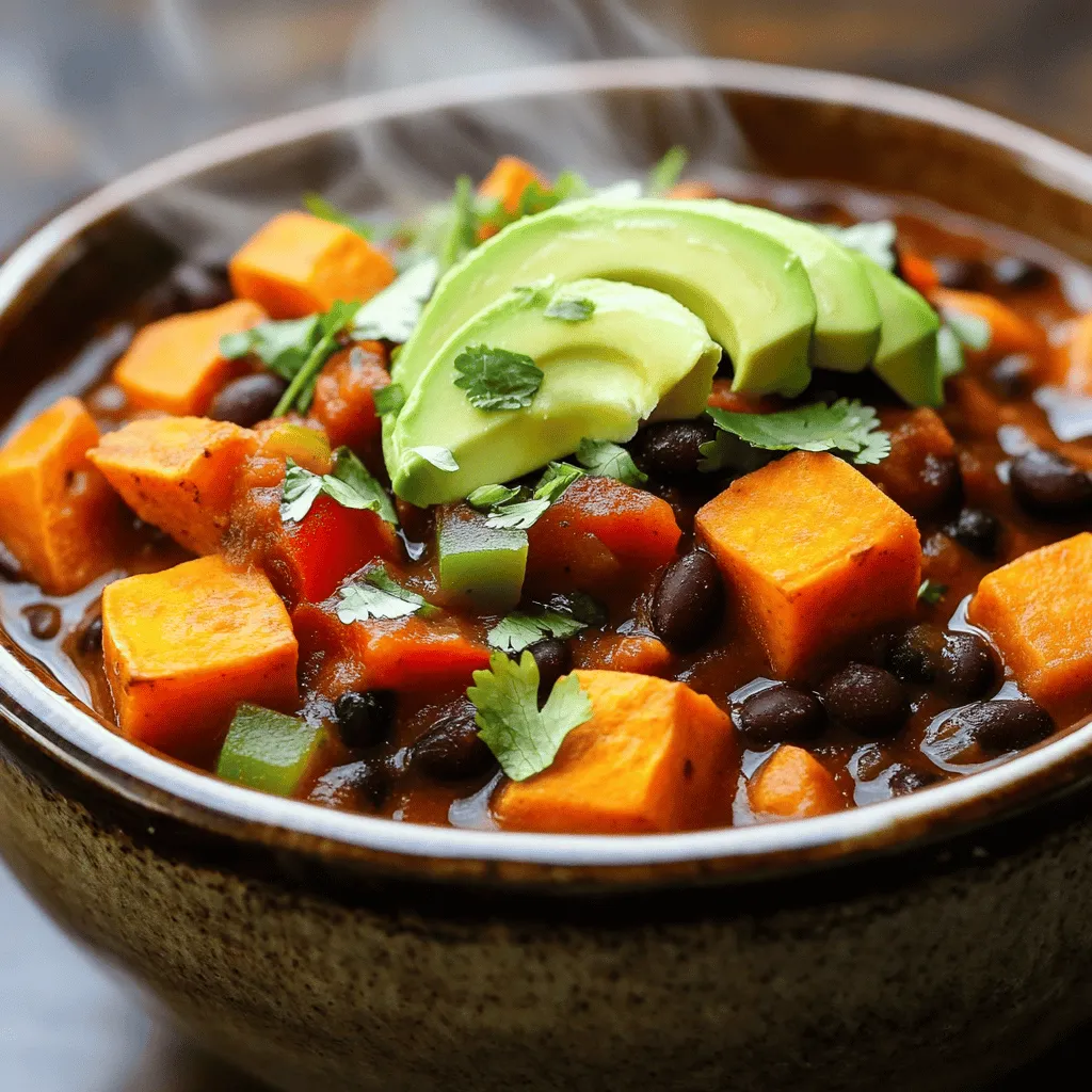 Slow Cooker Sweet Potato and Black Bean Chili Delight
