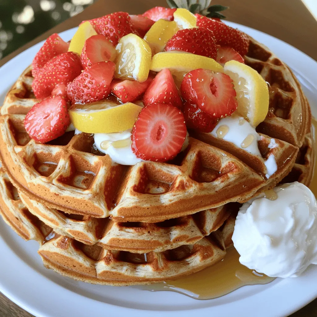 Healthy Waffles with Strawberry Topping Delightful Recipe