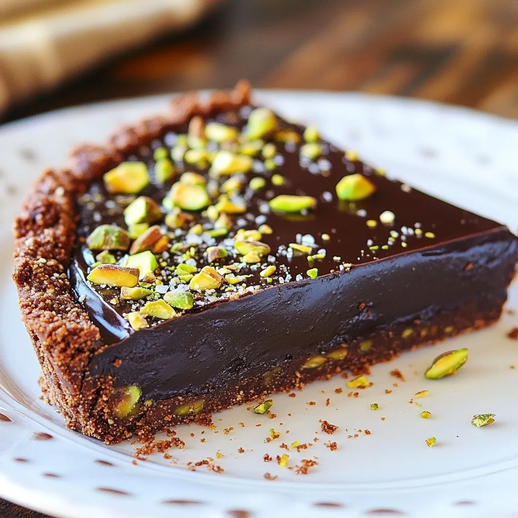 Dark Chocolate Pistachio Tart Irresistible Dessert Treat