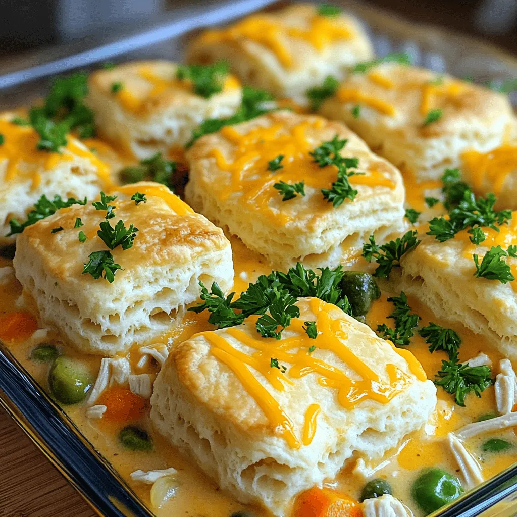 Easy chicken pot pie casserole is a true family favorite. It brings warmth to the dinner table. This dish is full of comforting flavors that everyone loves. The blend of chicken, veggies, and creamy sauce creates a rich taste. Plus, it’s simple to make, which saves time on busy nights.
