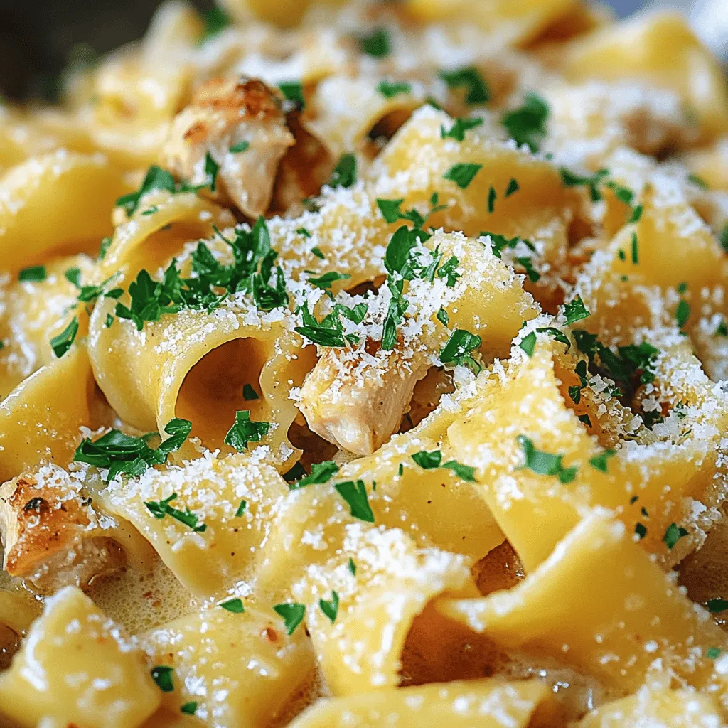 You need a few simple items for this buttered noodles recipe. Start with 8 oz of egg noodles. These noodles cook quickly and hold sauce well. Next, get 2 boneless, skinless chicken breasts. Cut them into bite-sized pieces for even cooking.