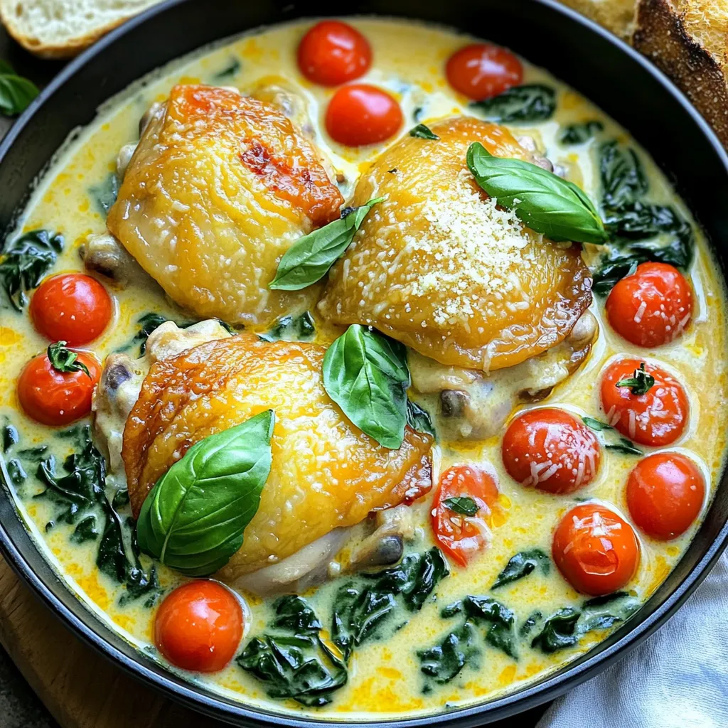 Slow Cooker Creamy Tuscan Chicken Thighs Delight