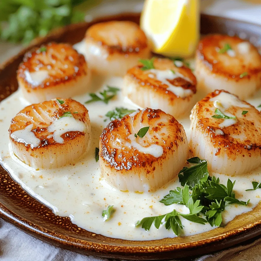 Seared Scallops with Cajun Cream Sauce Delight