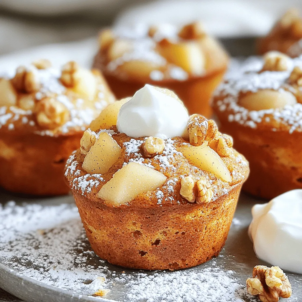 Spiced Pear and Walnut Breakfast Muffins Delightful Treat
