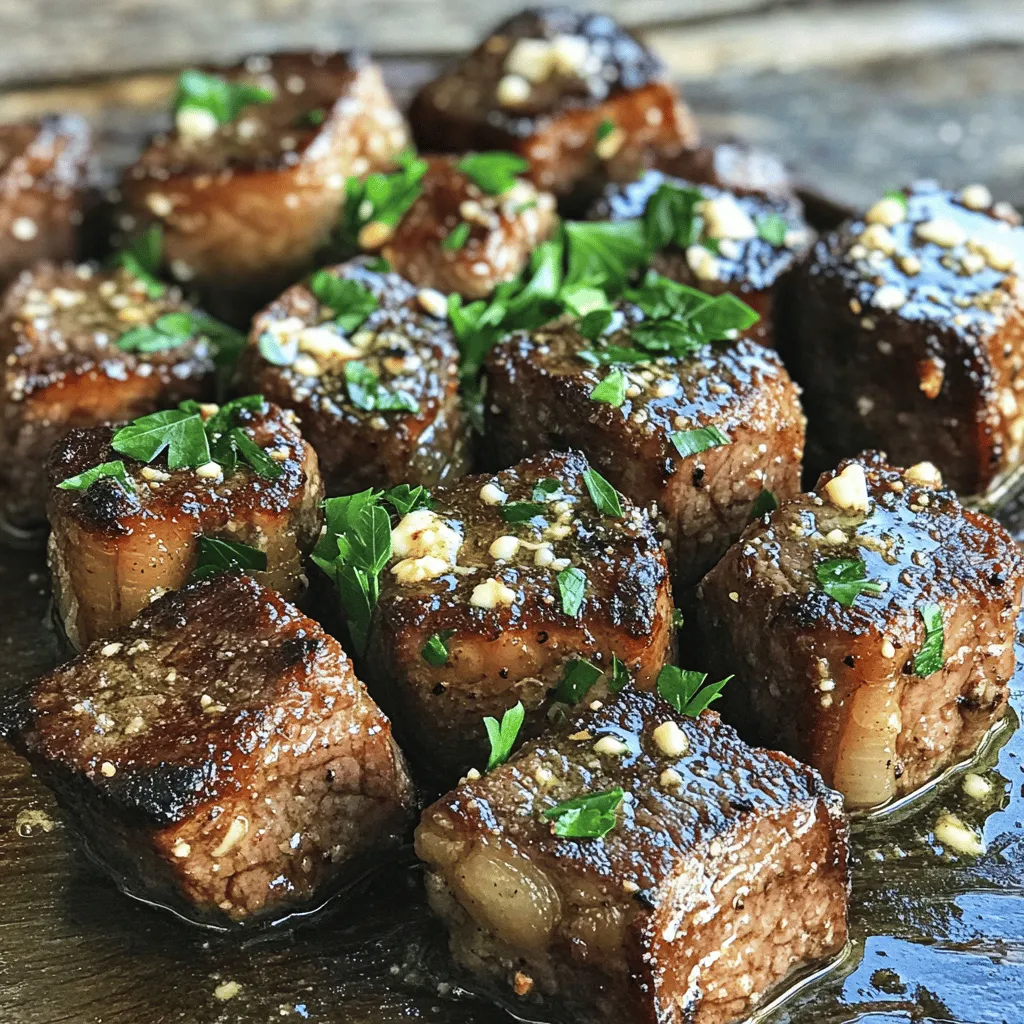 Tender steak bites shine with simple, quality ingredients. The star is the steak itself. I recommend using sirloin steak. It has great flavor and remains tender when cooked right. Cut it into bite-sized pieces for easy cooking and eating.